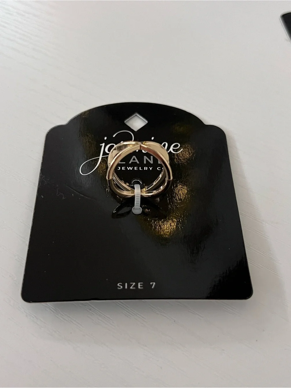 Jasmine Lane Jewelry Co Gold Tone Crisscross Ring Size 7 NWT